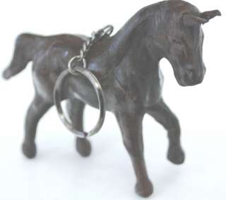 COLLECTIBLE HAND MADE MINI LEATHER HORSE KEY CHAIN EQUESTRIAN  