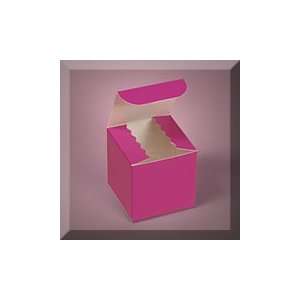  100ea   6 X 6 X 4 Hot Pink Hi Gloss Gift Box Health 