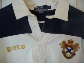 Ralph Lauren Rugby Mens Shirt Large with Crest. Heavy cotton fabric 