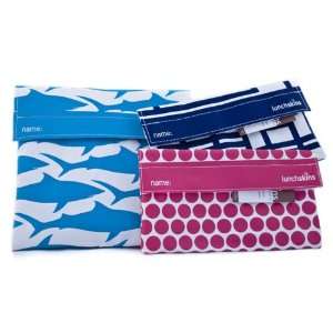  Lunchskins Sandwich Bag (in Aqua Shark) and Two Snack Bags 