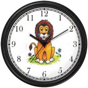  Lion Cartoon   JP Animal Wall Clock by WatchBuddy Timepieces (White 