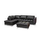 Diamond Sofa Furniture Valentino 3PC Black L/Chaise Sectional/Otto By 