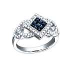 Sea of Diamonds 1 Carat Blue Sapphire & Diamond 14k White Gold Fashion 