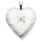   Adviser crosses 14K 20mm White Gold Diamond Set Cross Heart Locket