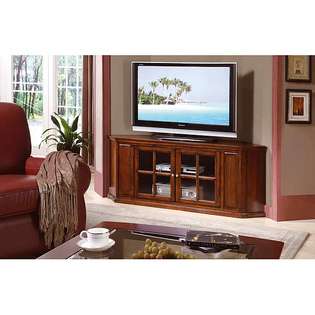    Oak Solid Wood and Veneer 62 inch Corner TV Stand 