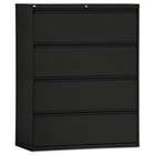     Four Drawer Lateral File Cabinet, 42w x 19 1/4d x 54h, Black