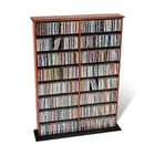   Cherry Double Width Wall Multimedia Storage Tower for CD, DVD & VHS