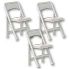 WWE Set of 3 Grey Folding Chairs for Wrestling Action Figures