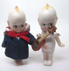 KEWPIE Doll Vintage JAPAN Lot 3 SHACKMAN Bisque Guitar  