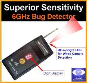 6GHz RF Bug Detector SPY Camera, GPS w/ Display BD 7  