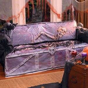 TORTURE COFFIN SOFA COVER HALLOWEEN PROP COUCH SKELETON  