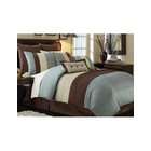 JR Designs 8 pc modern blue/ beige/ brown / bed in a bag / comforter 
