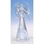 Roman Icy Crystal LED Lighted Angel with Holy Family Nativity 