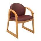   Urbane Medium Oak Side Chair with Arms   Burgundy fabric, Medium Oak f