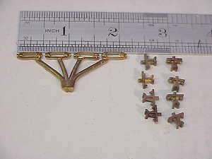 20 BRASS TFCM 6 Queensposts and Turnbuckles set  