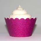 The Platinum Glitter Fuchsia Reusable Cupcake Wrappers (set of 24)