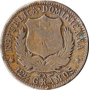 1897 Dominican Republic 1/2 Peso Large Silver Coin KM#15  