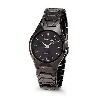   Day/Date Watch with Round Black Dial & Silver Two Tone Link Band