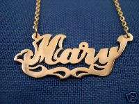 Personalized 14K Gold ANY NAME Necklace Mary style  