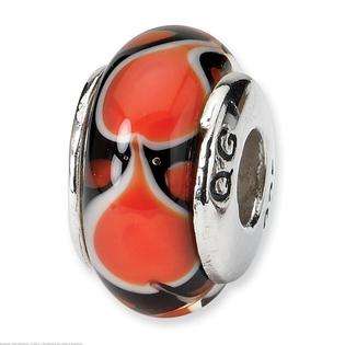   SimStars Reflections Red Heart Hand Blown Glass Bead 