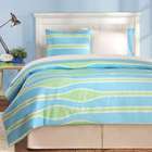   Blue, Green, White Katrina 7PC Comforter Set Bed in a Bag Bedding Set