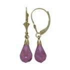 Elite Jewels Alexandrite 10 Karat Gold Briolette Earrings