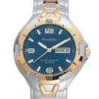   Calendar Watch with Round Blue Dial & Stainless Steel Two Tone Band
