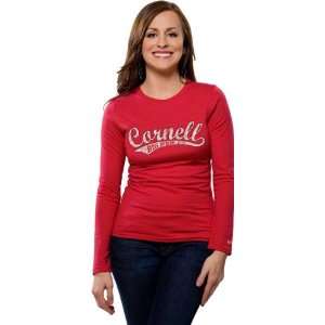 Cornell Big Red Womens Distressed Tail Sweep Long Sleeve Tee  