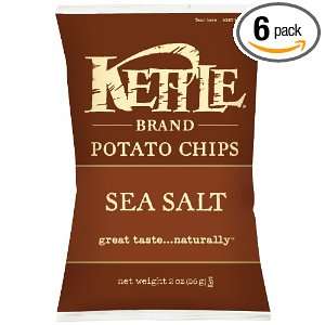 Kettle Kettle Chips, Sea Salt, 2 Ounce (Pack of 6)  