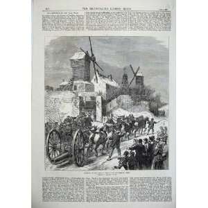   1871 Ship Guns Buttes Montmartre Paris France Horses