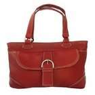 Piel Leather Leather Purse with Front Pocket   Red   Red   9H x 17W 