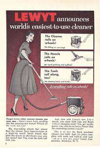 RARE 1955 Lewyt Vacuum Cleaner Ad  