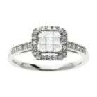 cttw Diamond Princess Composite Center Ring. 10K White Gold