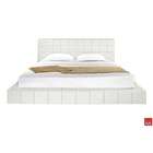 Modloft Thompson White Leather Tufted Modern Platform Queen Bed by 