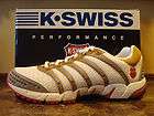 Swiss K ONA Mens Running Triathalon Shoes White Silver Red 10.5 NIB 