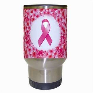 Travel Coffee Drink Mug of Breast Cancer Awareness Pink Ribbon with 