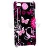 For iPod Touch 4 Gen 4th G Pink/Black Butterfly Hard Case Cover 