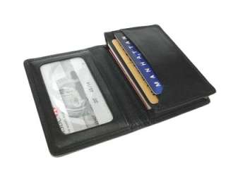 Leather Business Credit Card Case Holder Pouch Wallet Blk US  