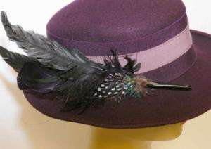 PURPLE German WOOL Fedora Church Dirndl Dress HAT XS  