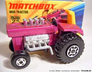 Matchbox SF No.25B Mod Tractor thin 4 spoke frontwheels  