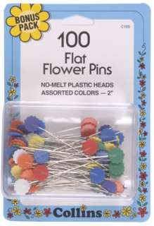 100 Flat Flower Pins Bonus Pack by Collins Item # W 155  