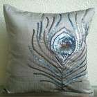   Inches Throw Pillow Covers   Silk Pillow Cover with Sequin Embroidery