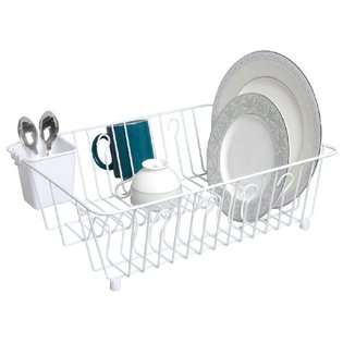 ProMart Polyethylene Dip Large Basic Dish Drainer with Cutlery Cup