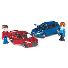 Tomica Hypercity Dual Die Cast Car Set   Mitsubishi Lancer and Subaru 