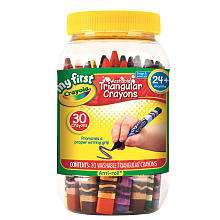Crayola My First Washable 30 Count Triangular Crayons Container 