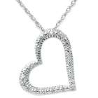 Pompeii3 .15CT Pave Diamond Heart Shape Pendant Necklace 10K White 