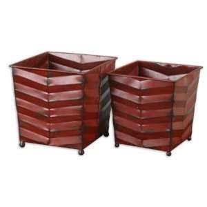   Ralston Decorative Items in Distressed Burgundy Red