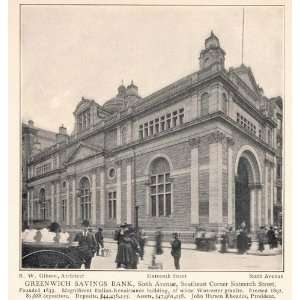 1903 Greenwich Savings Bank 6th Ave New York City Print 