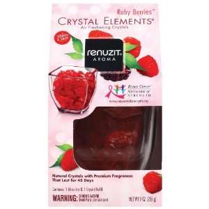 Renuzit Crystal Elements Air Freshener Starter Kit, Ruby Berries 9 oz 