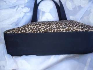 Beautiful Leopard & Black Liz Claiborne Satchel Handbag  
